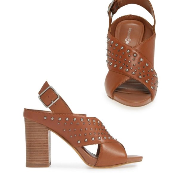Nordstrom Paxon Heel Studded Sandals 8.5M - Picture 1 of 6